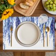 thumbnail image 4 of Navy Blue Placemats Set of 6, Summer Botanical Leaves Watercolor Placemats for Dining Table, Place Mats for Kitchen Tabletop, Waterproof Wipeable Dining Table Mats Set, 4 of 9