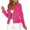 Hot Pink, variant on Women's Suede Jackets Short Zip up Slim Fitting Lapel Biker Motorcycle Jacket with Zipper Pockets Lady Jackets Winter Gray S
