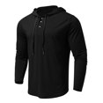 thumbnail image 3 of New Mens Shirt T-Shirts Breathable Long Sleeve Cotton Pullover Comfy Button, 3 of 8