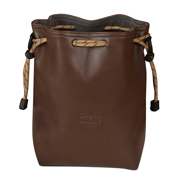 Leahter Crossbody Bucket Bag Multi-Purpose DSLR Camera Bag Shockproof Protection Travel Camera Backpack