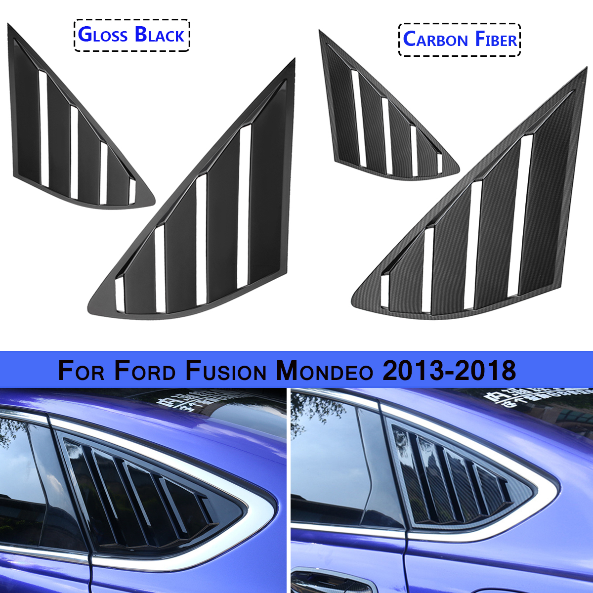 For Ford Fusion Mondeo 20132018 Carbon Fiber / Gloss Black 1 Pair