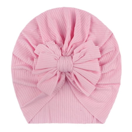 

Toddler Kids Baby Boy Girl Solid Knotted Hat Beanie Bow Headwear Accessories One Size