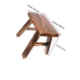 thumbnail image 2 of GAXIRE Small Footstool Carbon Burnt Color Solid Wood Seat for Indoor Use 1Pcs, 2 of 6