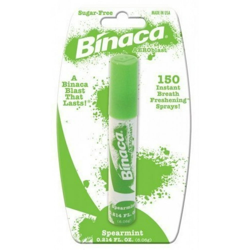Binaca sugarfree Aeroblast 150 Breath Spray, Spearmint 0.2 oz(pack of