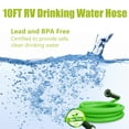thumbnail image 4 of RV Drinking Water Hose 75FT, Green No Kinking 5/8''ID Premium Fresh Water Hose for RV, Marine, Camper, Truck, Car, Garden, 4 of 6