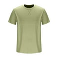 thumbnail image 5 of Wyobmus Men's Crew Neck T-Shirts Breathable Moisture Wicking Sport Shirt Lightweight Soft Home Wear Tops With Odor Control Solid Color T-Shirt S-2Xl B-Green, 5 of 6
