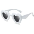 thumbnail image 5 of White Peach Heart Sunglasses Polarized Sunglasses Womens Retro Sunglasses Plastic Trendy Vintage Small Square Sun Glasses 90s Fashion Cute Sunnies One Size, 5 of 6