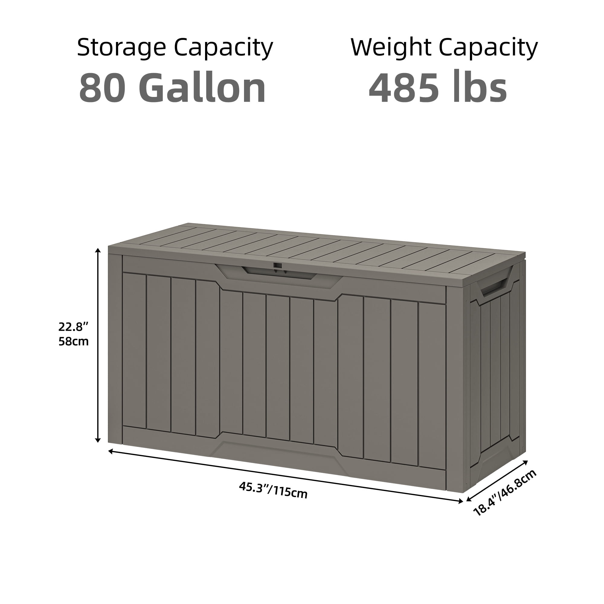 Uforic 80 Gallon Outdoor Resin Deck Box, Weather Resistant & Lockable Storage Container for Indoor Outdoor Patio, Garden, and Home Essentials,Light Brown