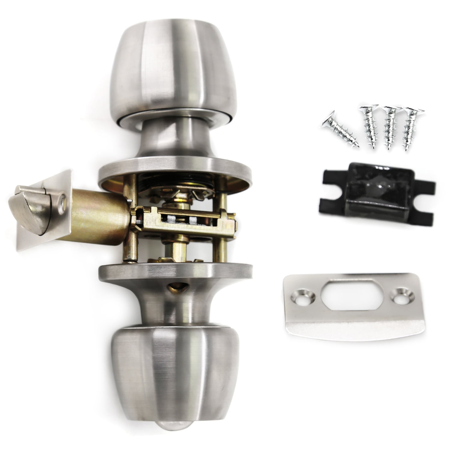 Villar Home Designs Door Knob Versa Satin Nickel Privacy 2 Pack