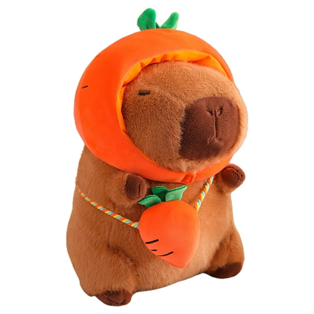 Lindo animal de peluche de carpincho para decoración del hogar, juguete de peluche de carpincho suave y realista zanahoria 40cm