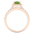 thumbnail image 4 of Clara Pucci 18K Rose Gold 1.56 Natural Peridot Engraveable Engagement Ring + Wedding Band Set, 4 of 7