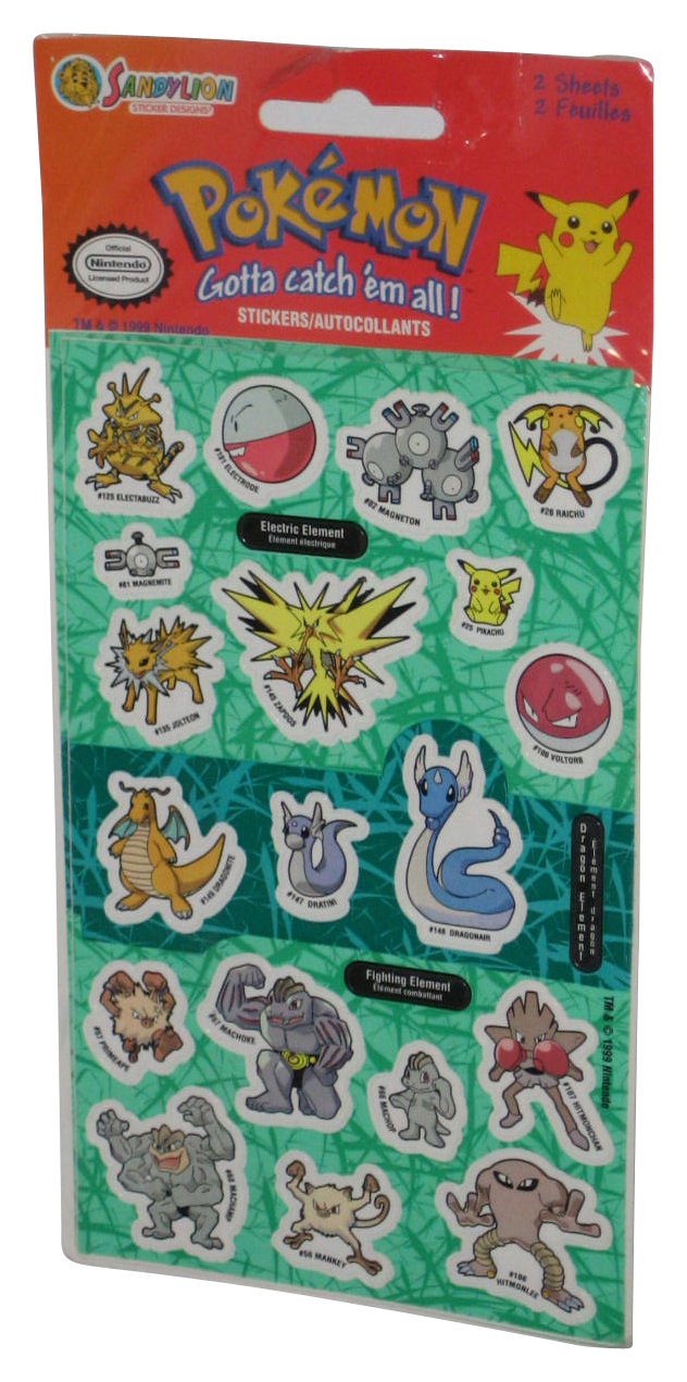 Pokemon Sandylion (1999) Sticker Sheet Pack (2 Sticker Sheets