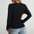 thumbnail image 4 of XuJwPNcy Women's V Neck Wrap Sweaters Cross Long Sleeve Ribbed Knit Tops Slim Solid Color Fall Sweater, 4 of 5