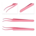 thumbnail image 3 of Unique Bargains 1 Pc Round-headed Eyelashes Tweezers for Bathroom Pink Stainless Steel, 3 of 6