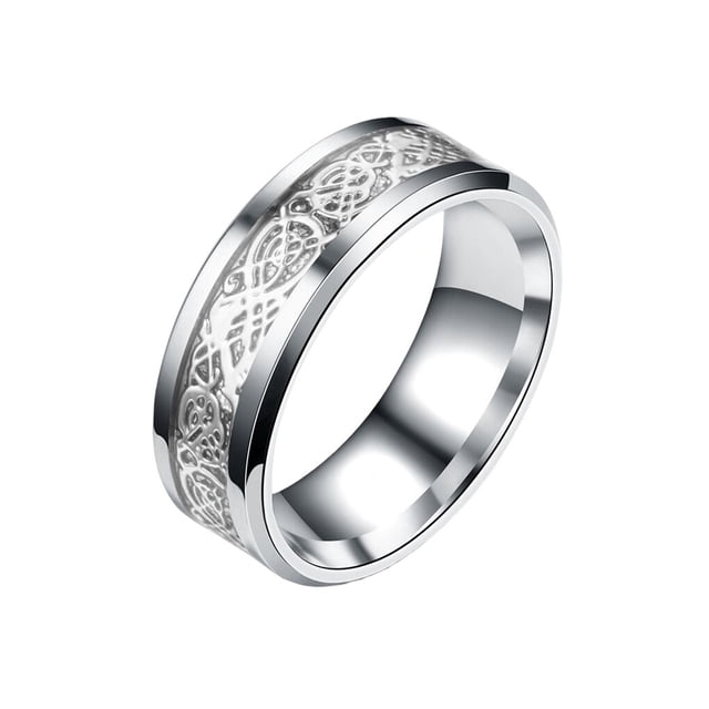 Minnieouse Anillo para hombre, joyería de mano portátil chapada en acero inoxidable, decoración de vestimenta informal, círculo, regalo para Ropa, zapatos y accesorios Miscelánea Plata Tamaño 10
