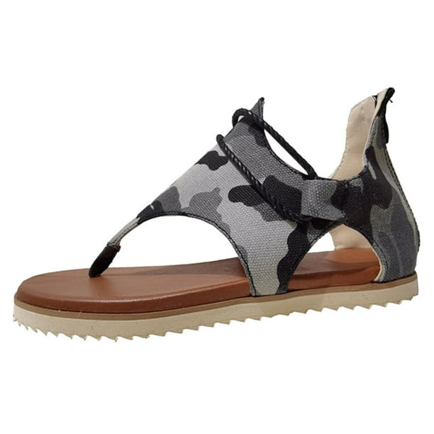 HKEJIAOI Womens Flip Flops Women Summer Clip-Toe Shoes Camouflage