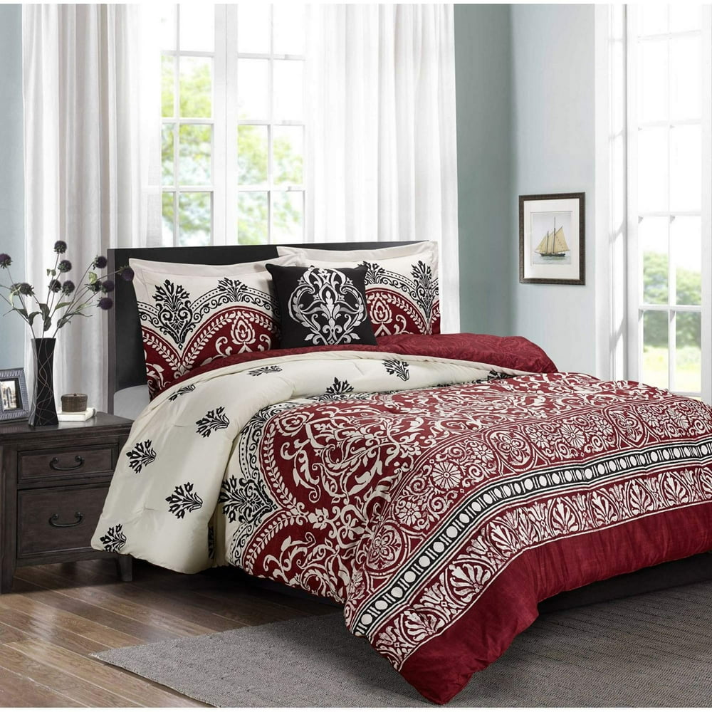 PURE COMFORT Luxury Brushed Spa Grade Microfiber 4Piece Comforter Set