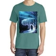 thumbnail image 2 of Wild Bobby, Winter Dire Snow Wolf, Animal Lover, Garment-Dyed Washed Look Short Sleeve T-Shirt, Emerald, 3XL, 2 of 3