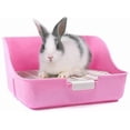 thumbnail image 2 of Small Animal Litter Box for Rabbits Guinea Pigs Ferrets Easy Clean Pink Toilet Training Solution, 2 of 5