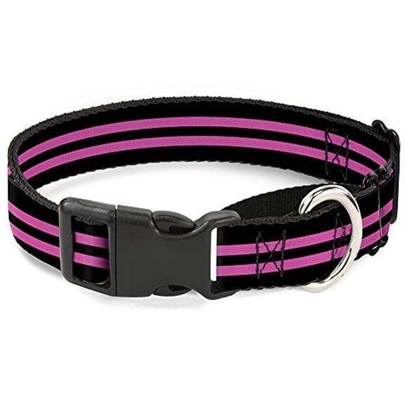 buckle-down stripe black pink martingale dog collar
