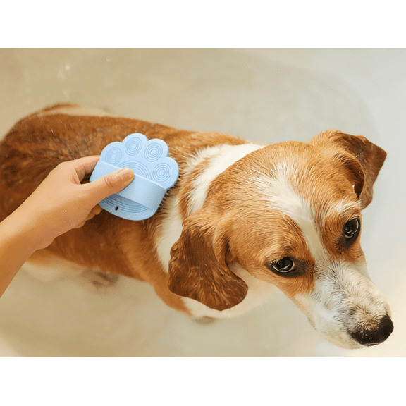 Dog & Cat Rubber Bath Brush – Soft Pins for Gentle Grooming