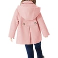 thumbnail image 2 of Children Fashion Autumn Winter Jacket Kids Girls Hooded Buttons Coat, 2 of 2