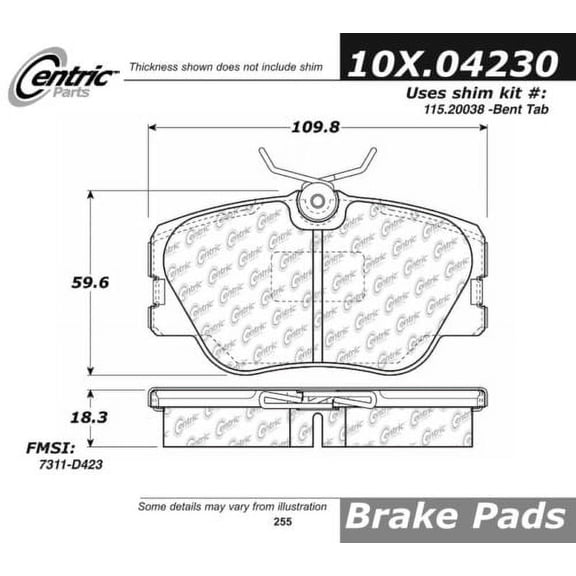 Centric 104.04230 Disc Brake Pad