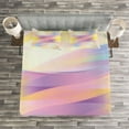thumbnail image 3 of Ambesonne Digital Quilted Bedspread Set 3 Pcs, Shady Gradient, King Size, Yellow Purple Peach, 3 of 3