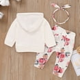 thumbnail image 3 of LAPAKIDS 3PCS Toddler Infant Baby Girls Hooded Tops Sweatshirt Pants Floral Clothes Outfits Set 6-9 Months, 3 of 5