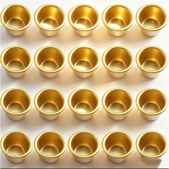 Candle Cup 20pcs Candlestick Holder Cup Candle Drip Protector Gold Candle Holder 27mm Diameter 18mm Height Candles Aluminium Cup Decorative Candle Container