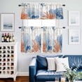 thumbnail image 4 of Summer Ocean Starfish Coral Curtain Tier and Valance Set 3 Piece, Marine Creature Theme 3-inch Rod Pocket Window Tier Curtains Valance for Kitchen Living Room, 4 of 9