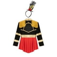 thumbnail image 4 of TiaoBug Kids Girls Circus Ringmaster Costume Long Sleeve Dance Leotard Dress with Headband Black 12, 4 of 6