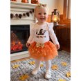 thumbnail image 4 of RUINIXCW Baby Girl Halloween Outfit Printed Long Sleeve Romper Tulle Skirt Headband, 4 of 8