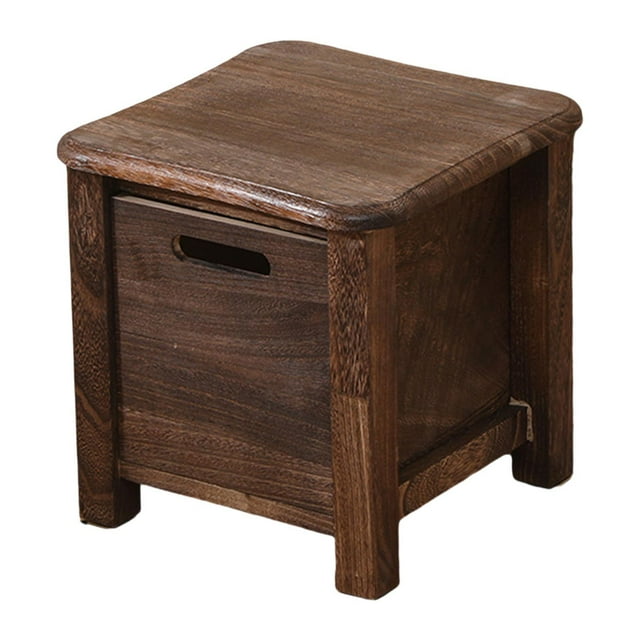 Taburete de almacenamiento de madera Taburete pequeño para el hogar Decoración Artesanía con forma redondeada 30cmx30cmx30cm