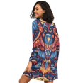 thumbnail image 2 of FORMRS Womens Long Sleeve Nightgowns Crew Neck Sleep Shirt Soft Pajamas Sizes S-3XL, Blue Abstract Eagle, 2 of 8