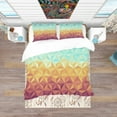 thumbnail image 3 of Designart 'Retro Hipsters Geometric Pattern' Vintage Bedding Set - Duvet Cover & Shams, 3 of 4