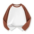 thumbnail image 3 of Hjtefg Kids Raglan Baseball Tee, Long Sleeve Shirt with Athletic Sleeve Design for Toddler Boys and Girls, Relaxed Fit Top for Layering, Soft Comfortable Blouse,Color: 2-Coffee Size: 5-6 Years, 3 of 3