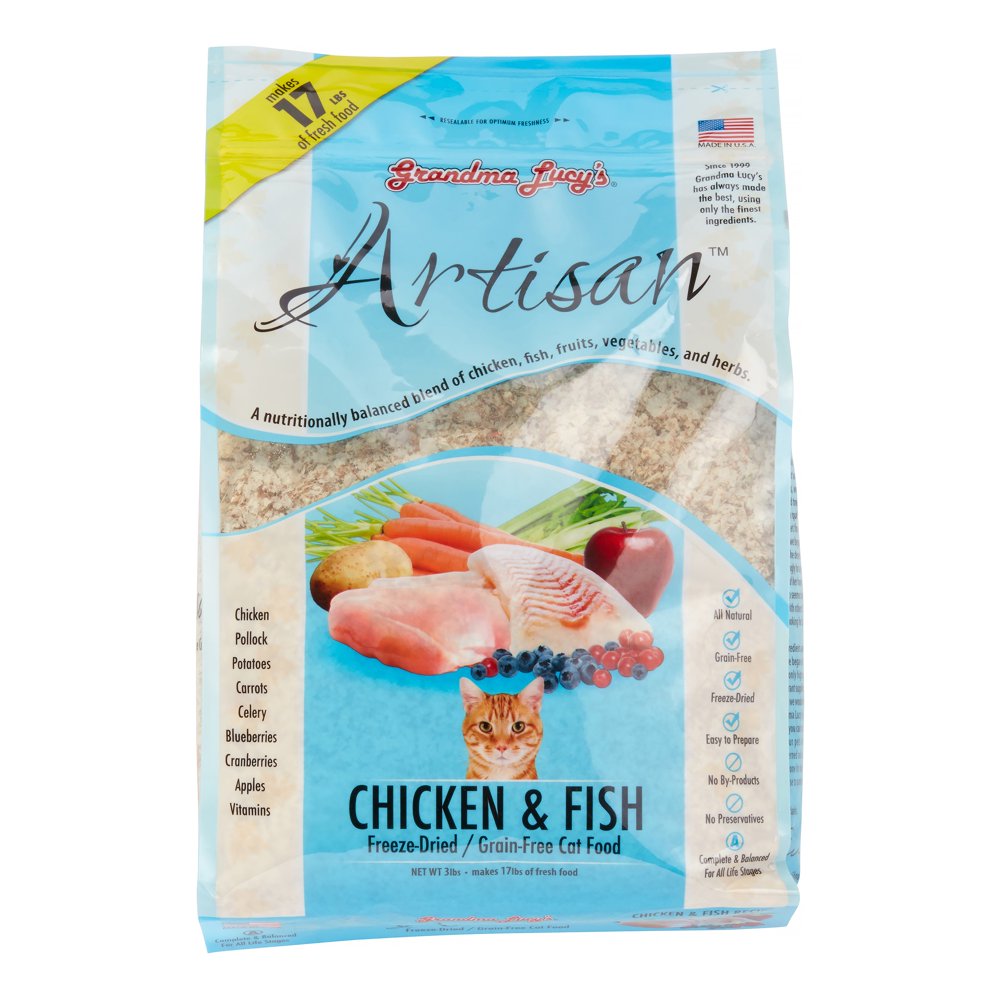 Grandma Lucy's Artisan GrainFree Chicken & Fish Freeze Dried Cat Food