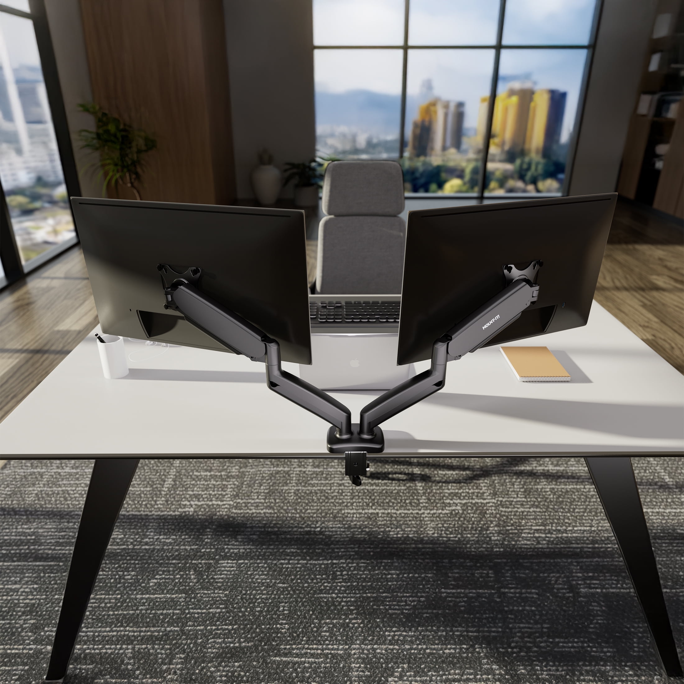 Dual Monitor Desk Mount with Gas Spring Arms