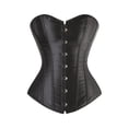 thumbnail image 4 of SHCKE Women's Sexy Plus Size Bustier Corset Top Satin Overbust Corsets Lace up Waist Trainer Cincher, 4 of 5