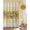 thumbnail image 3 of Fall Shower Curtain Sunflower Bathroom Curtains with Hooks, Waterproof Fabric Floral Leaves Yellow Stripes Linen Thanksgiving Bath Shower Curtains Set for Bathroom Bathtubs Decor 72x84 Inch, 3 of 7