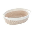 thumbnail image 2 of Cesta de cuerda de algodón, cesta tejida resistente y multiusos para organizar regalos de bebé. blanco amarillo blanco, 2 of 9