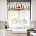 thumbnail image 3 of Christmas Kitchen Curtains and Valances Set, Rod Pocket Curtains Tier Farmhouse Window Curtains 36 Inch Length, Winter Gnomes Poinsettia Snowflake Leaves 3 Piece Kitchen Curtains Set, 3 of 6