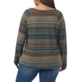 thumbnail image 3 of Agnes Orinda Plus Size Casual Tops for Women Long Sleeve T-Shirt Notch V Neck Blouses Fall Winter Tunics 4X Orange, 3 of 6