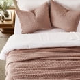 thumbnail image 3 of EVERGRACE Luxury Velvet Quilt Set King Size 3 Piece, Soft Cross-Stitch Velvet Comforter Set with Pillow Shams, Lightweight Coverlet Bedspread Bedding Set for All Seasons, Terracotta Clay, 3 of 8