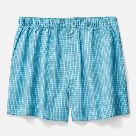 Mens Loose Fitting Underwear Pure Home Sleepwear Flat Angle Breathable Large Shorts, XL, Blue