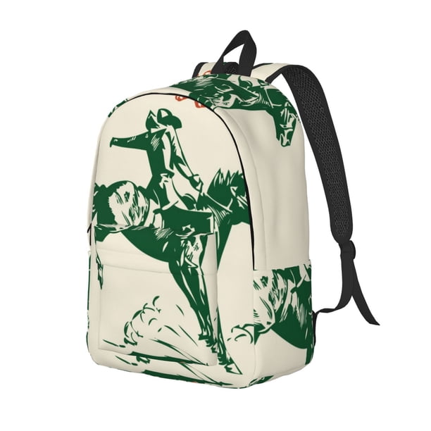 Fotbe West Cowboys Mochila de Lona con Estampado, Mochila Duradera, Mochila Versátil de Alta Calidad, Mochila Compacta Vintage-Medium