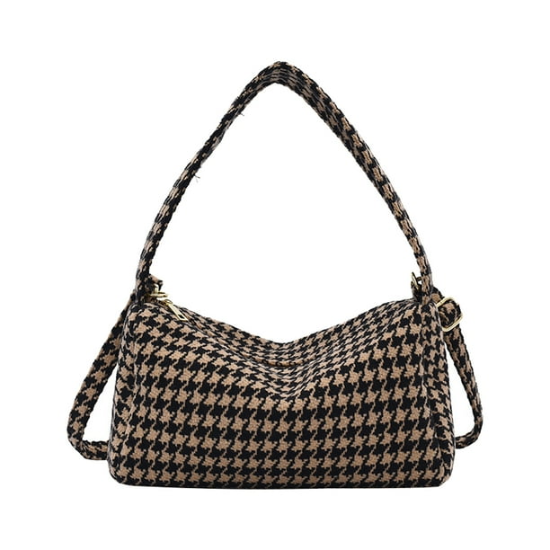 Qarigey Bolso de hombro de lona para mujer, bolso de mano informal de viaje a cuadros, bandolera de gran capacidad, organizadores, bolsos de mensajero de Bolsas de mensajero y de hombro Amarillo Qarigey AP012670-01