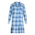 thumbnail image 4 of Time and Tru Women's and Women's Plus Ruffle Hem Mini Shirt Dress with Long Sleeves, Sizes XS-4X, 4 of 5