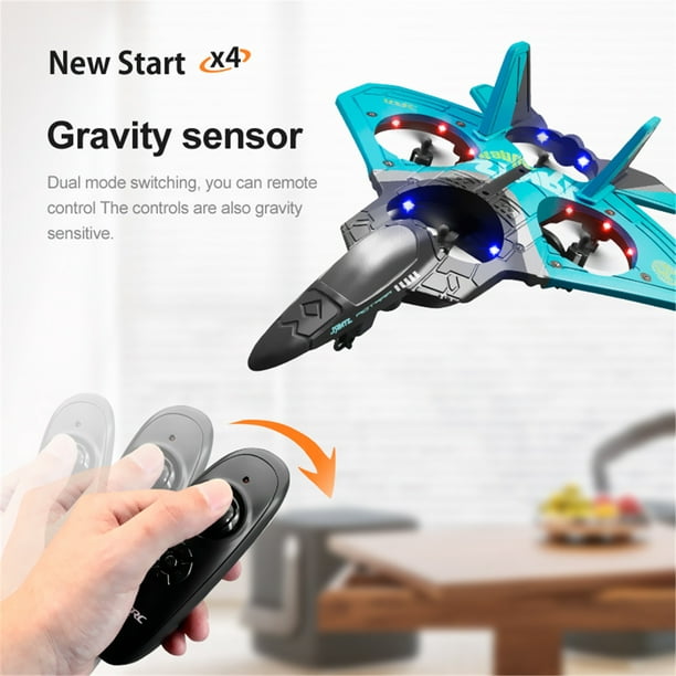 Drone for Kids & Beginners V17 Aero Jet Fighter Drone RC Plane Light, 2.4Ghz Remote Control Airplane Quadcopter with Auto Hovering, 3D Flip & Batteries, Great Gift Toy for